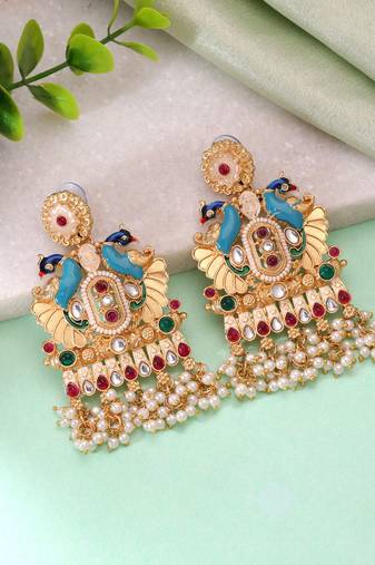 Multi color meenakari earrings handmade traditional design