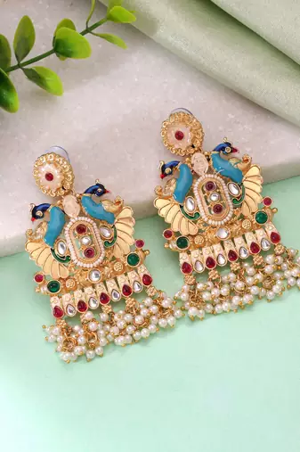 Multi color meenakari earrings handmade traditional design