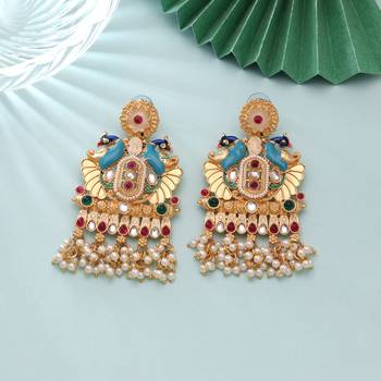 Multi color meenakari earrings handmade traditional design 2