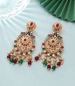 Multi color meenakari earrings artistic ethnic style