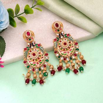 Multi color meenakari earrings artistic ethnic style 2