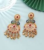 White color meenakari earrings handmade jewelry design