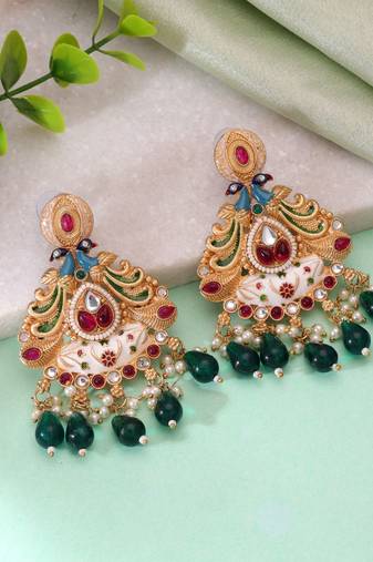 Multi color meenakari earrings festive designer style