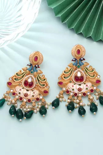 Multi color meenakari earrings festive designer style