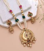 Multi color temple necklace jewelry set south indian design