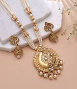 White color temple necklace jewelry set festive style