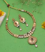 Multi color temple necklace jewelry set ethnic style