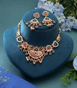Multi color temple necklace jewelry set handmade artwork