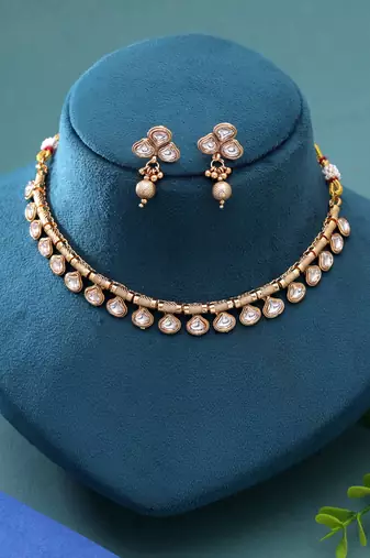 White color temple necklace jewelry set handmade antique style