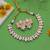 White color american diamond necklace set bridal style