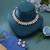 White color american diamond necklace set bridal style