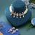 White color american diamond necklace set crystal designer finish