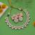 White color american diamond necklace set luxury crystal finish
