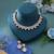 White color american diamond necklace set luxury crystal finish