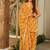 Floral printed pure cotton v neck kurta trouser & dupatta set
