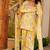 Floral printed pure cotton square neck kurta trouser & dupatta set