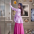 Dusty pink floral printed short kurti set with wide-leg flared palazzo