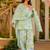 Floral printed pure cotton v neck kurta trouser & dupatta set