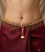  kamarpatta (waist belt)   kundan & agate stone   gold plated