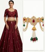  kamarpatta (waist belt)   kundan & agate stone   gold plated