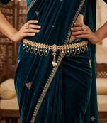 full lct kamarpatta (waist belt)   kundan & agate stone   gold plated