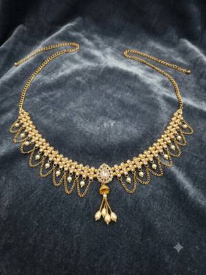 full lct kamarpatta (waist belt)   kundan & agate stone   gold plated 2