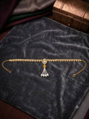 white kamarpatta (waist belt)   kundan & agate stone   gold plated 2