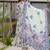 Floral printed muslin v neck dark-white anarkali set