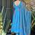 Floral printed muslin v neck sky-blue anarkali set