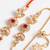set of 2 kundan studded gold toned bhaiya bhabhi rakhi with roli chawal chandan mishri