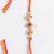 set of 2 kundan studded gold toned bhaiya bhabhi rakhi with roli chawal chandan mishri
