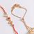 set of 2 kundan studded gold toned bhaiya bhabhi rakhi with roli chawal chandan mishri
