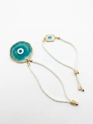 set of 2 evil eye design bhaiya bhabhi wraparound rakhi with roli chawal chandan 4