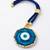 set of 2 blue evil eye design bhaiya bhabhi wraparound rakhi with roli chawal chandan