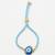 set of 2 blue evil eye bhaiya bhabhi wraparound rakhi with roli chawal chandan mishri