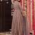 Floral printed muslin v neck purple anarkali set