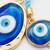 set of 2 blue evil eye bhaiya bhabhi wraparound rakhi with roli chawal chandan mishri