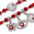set of 2 red & silver evil eye design bhaiya bhabhi rakhi with roli chawal chandan