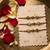 set of 3 red & gold toned artificial stones & beads thread rakhi with roli chawal