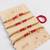 set of 4 artificial beads red thread rakhi with roli chawal chandan mishri