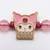pink transparent beaded cartoon character kids rakhi with roli chawal chandan mishri