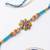 artificial beads flower shape multicolor thread rakhi with roli chawal chandan mishri