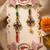 set of 2 floral design kundan studded bhaiya bhabhi rakhi with roli chawal chandan