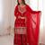 Women's Gorgeous Embroidery Fox Georgette Fabric Straight Kurta Sharara and Dupatta Set