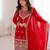 Women's Gorgeous Embroidery Fox Georgette Fabric Straight Kurta Sharara and Dupatta Set