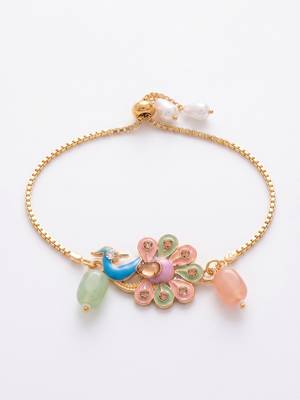 set of 2 artificial beads multicolor handmade bhaiya bhabhi rakhi with roli chawal 5