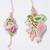 set of 2 leaf design pearls & artificial stones bhaiya bhabhi rakhi with roli chawal
