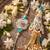 set of 2 pearls & artificial stones floral bhaiya bhabhi rakhi with roli chawal