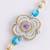 set of 2 pearls & artificial stones floral bhaiya bhabhi rakhi with roli chawal