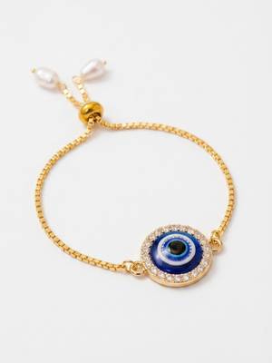 set of 2 blue evil eye gold toned bhaiya bhabhi rakhi with roli chawal chandan mishri 4